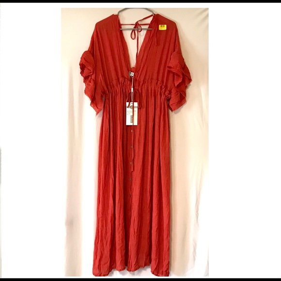 NWT Charlie Charlie Charlotte Red Maxi Dress - Picture 1 of 6